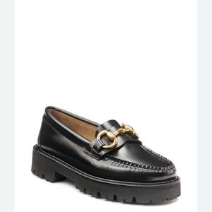 G.H.Bass Weejuns Lianna Super Bit Black Lug Sole Loafers 10US